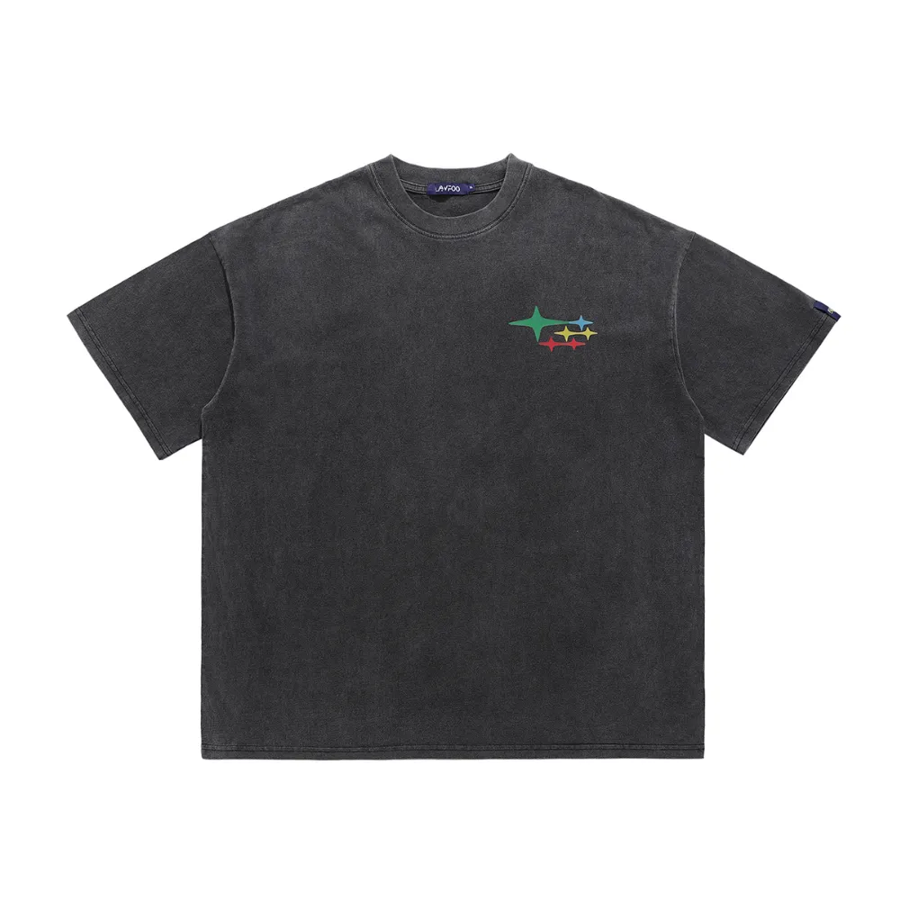 Hip Hop Bold Print Wash T-Shirt