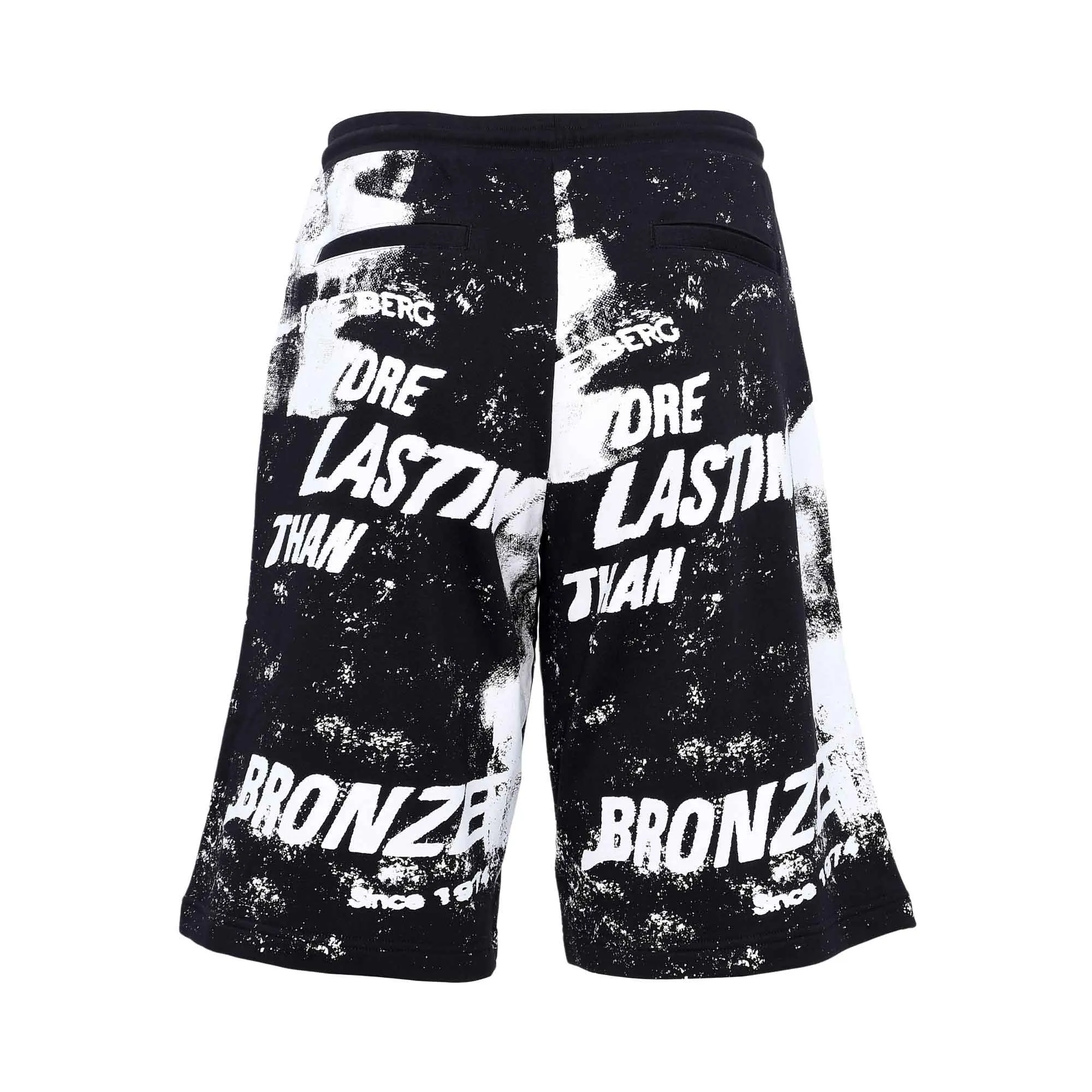 Iceberg Gents Black Graphic Print Sweat Shorts