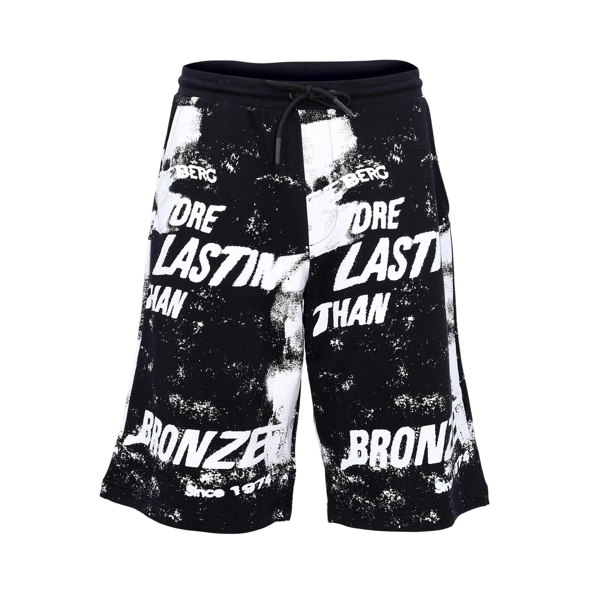 Iceberg Gents Black Graphic Print Sweat Shorts