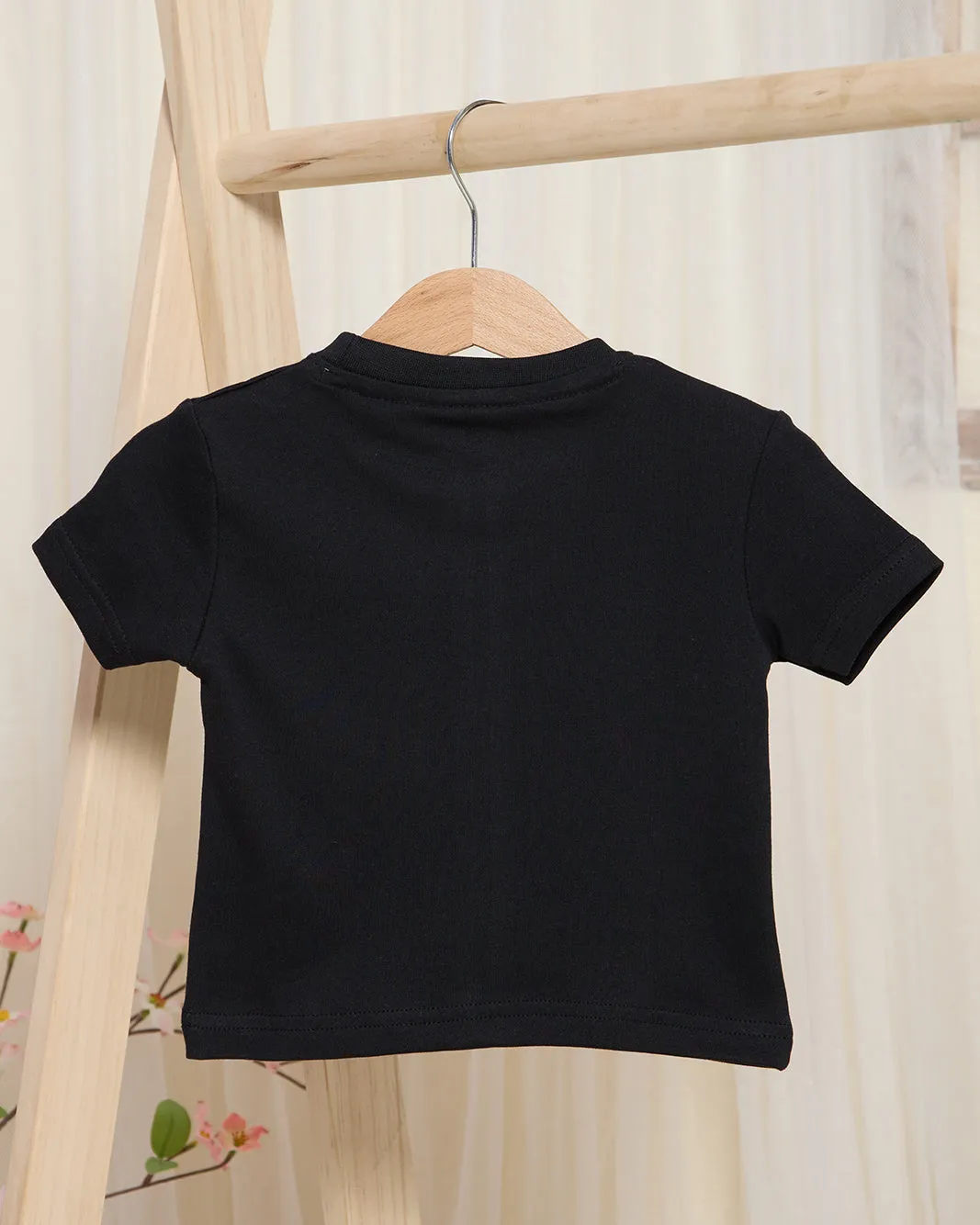 Infant Boys Black Stitch Print T-Shirt