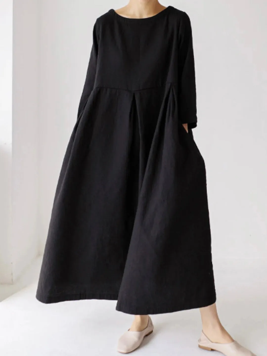 Isabel® | Loose linen dresses with side pockets