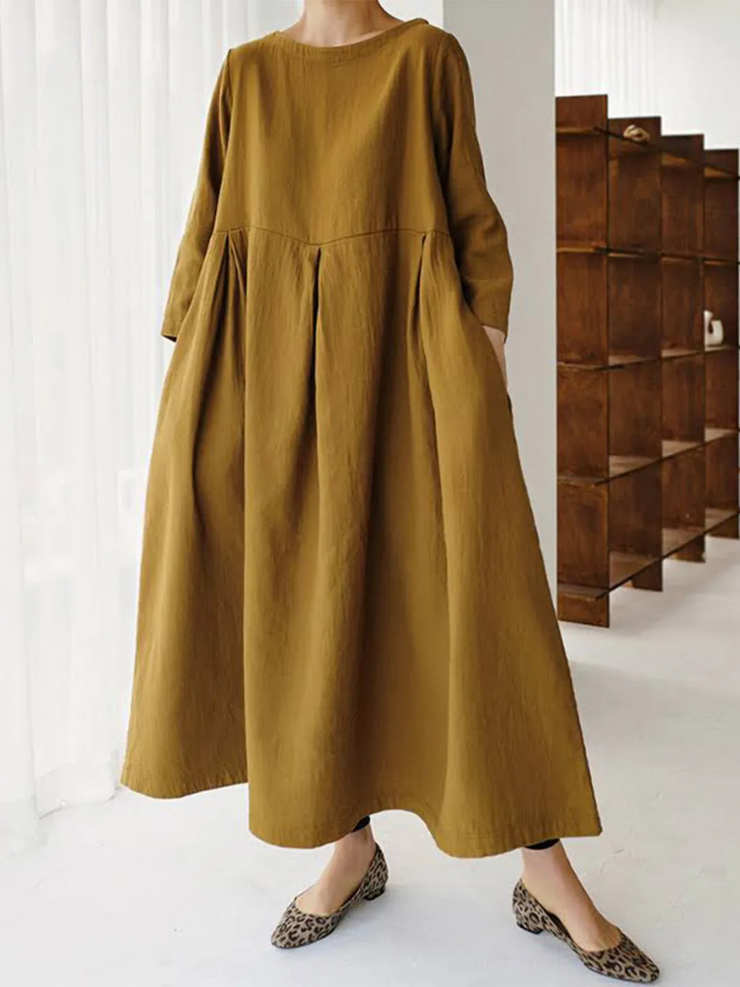 Isabel® | Loose linen dresses with side pockets