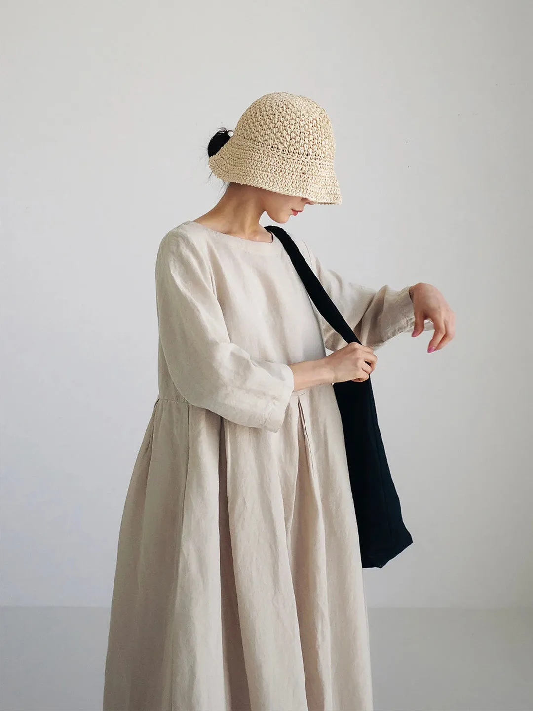 Isabel® | Loose linen dresses with side pockets