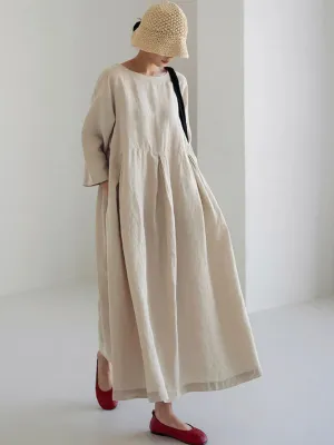 Isabel® | Loose linen dresses with side pockets