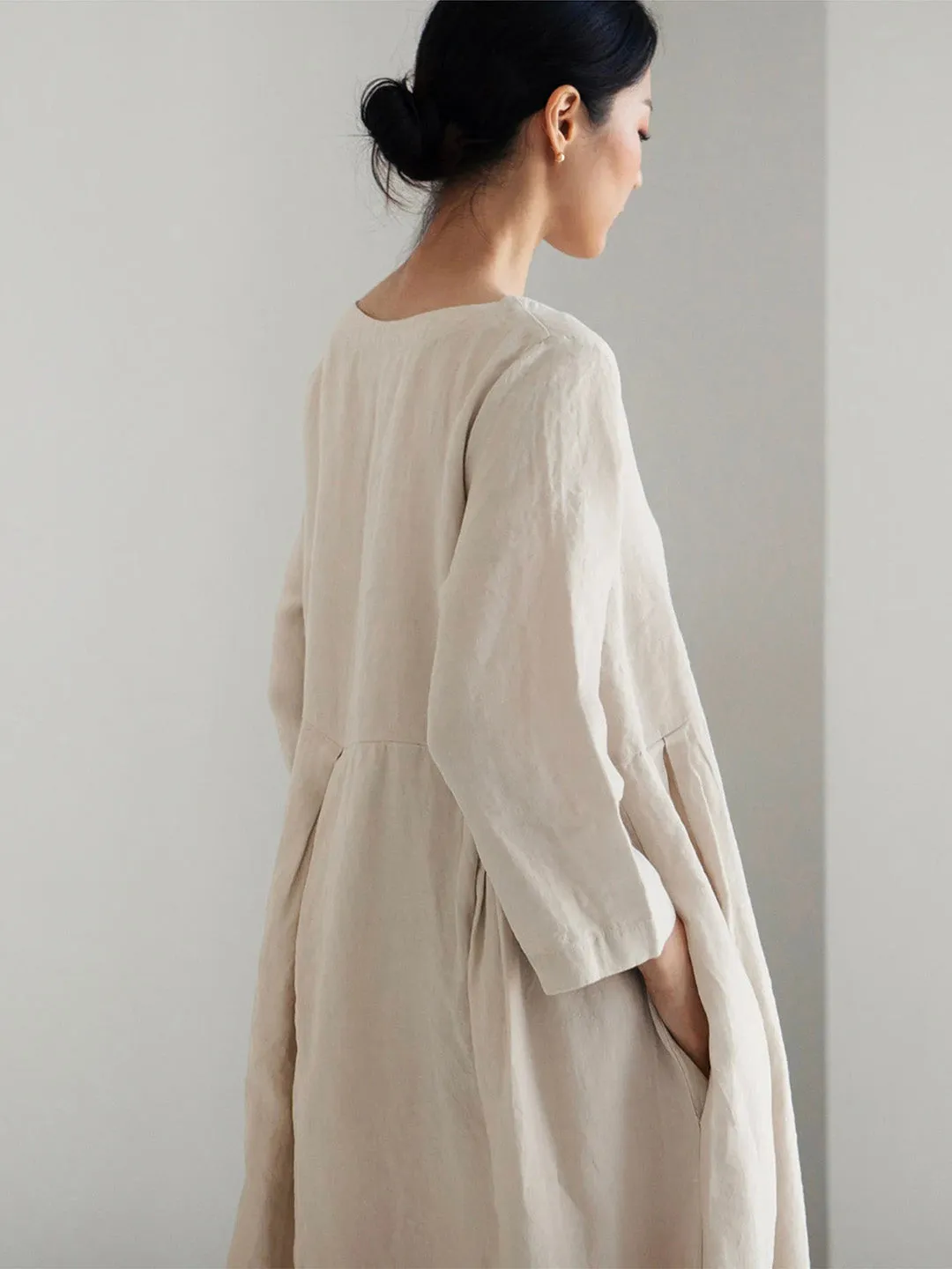 Isabel® | Loose linen dresses with side pockets