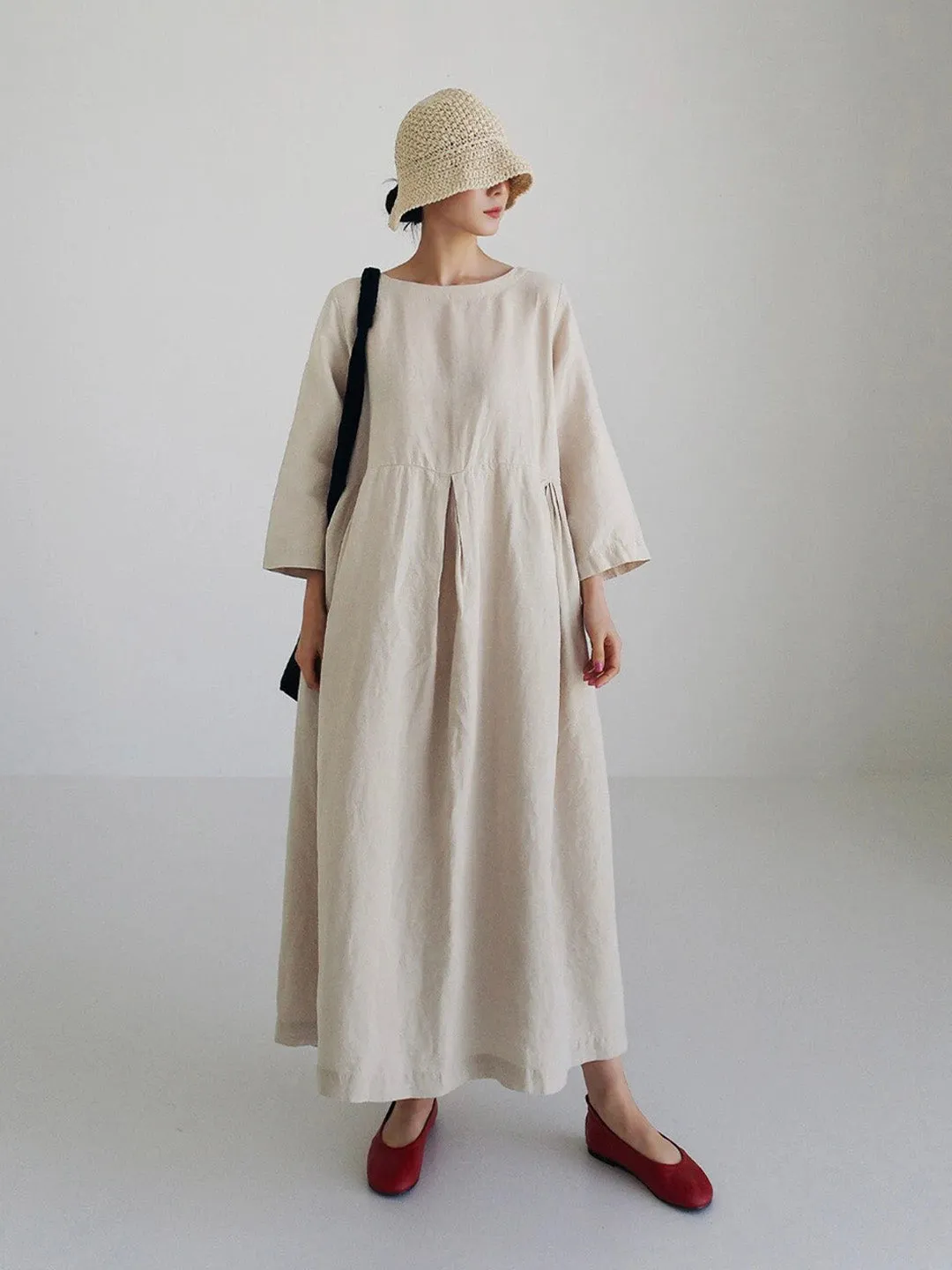 Isabel® | Loose linen dresses with side pockets