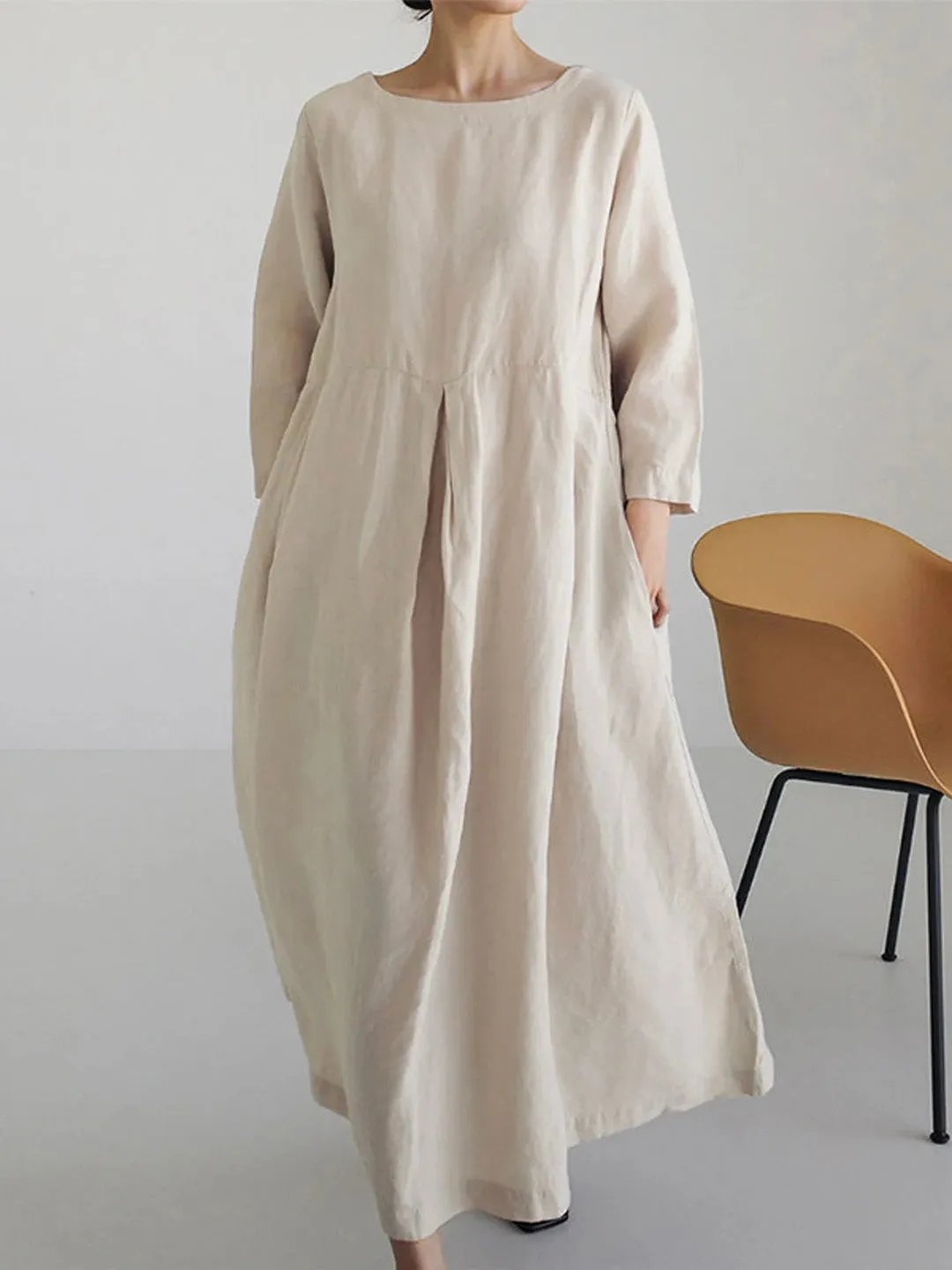 Isabel® | Loose linen dresses with side pockets