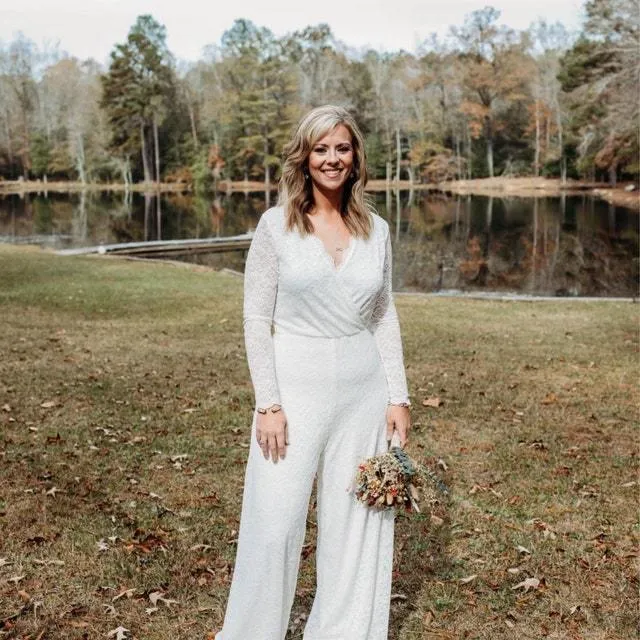Ivory Wedding Lace Jumpsuit #1169