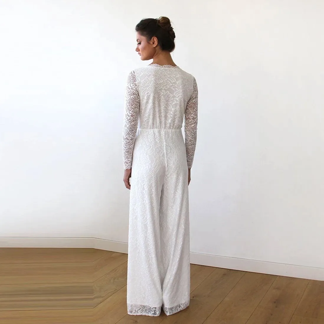 Ivory Wedding Lace Jumpsuit #1169