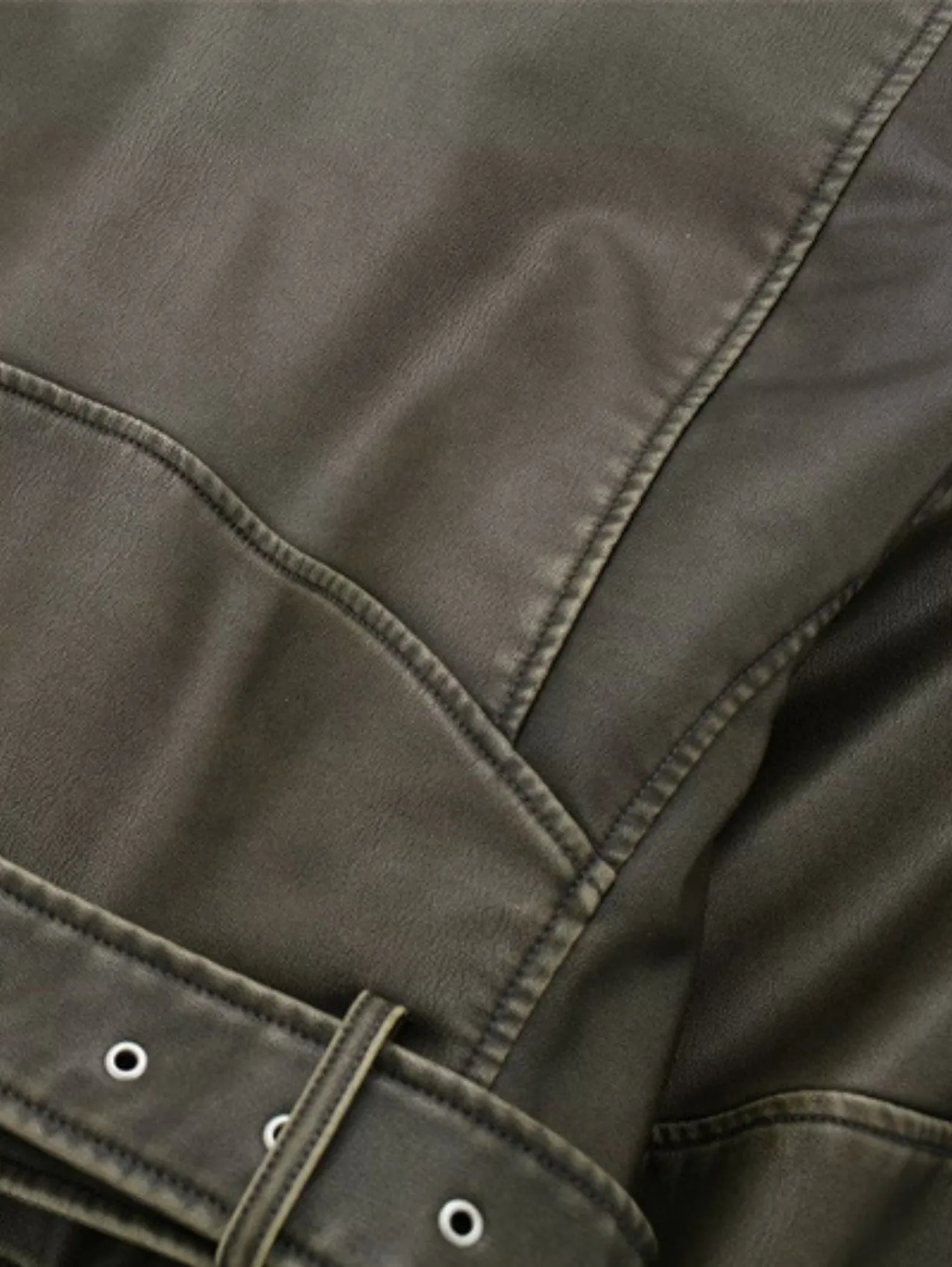 Jada | Women's Cropped Motorcycle Jacket Zipper Design with Belt