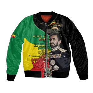 Jah Rastafari Bomber Jacket Haile Selassie LT15