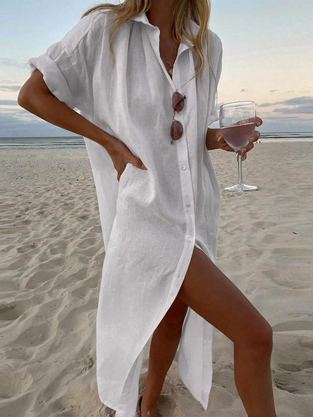 Jillian - Loose Shirt Maxi Dress