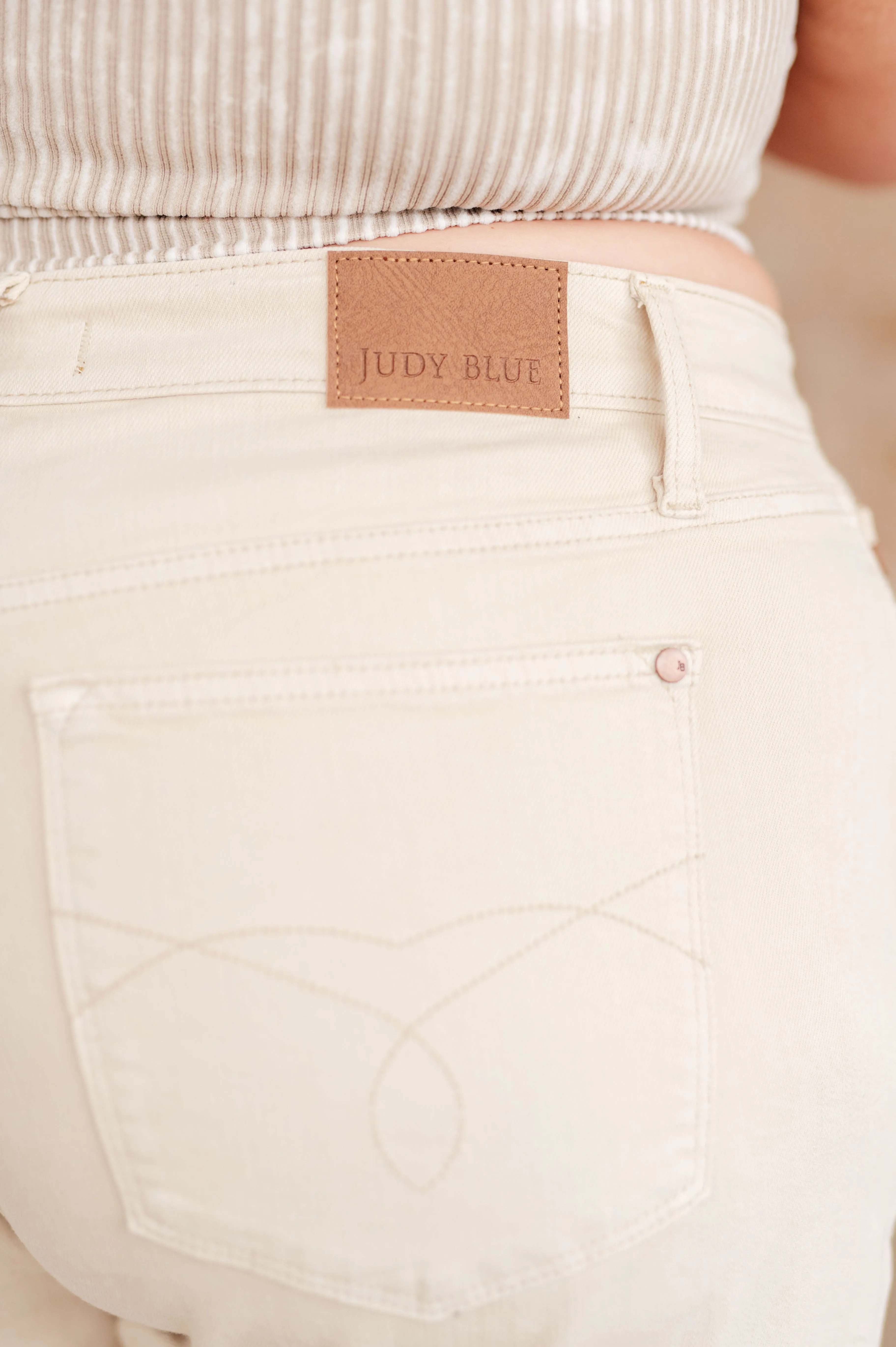 Judy Blue Bone Greta High Rise Garment Dyed Shorts