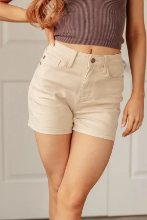 Judy Blue Bone Greta High Rise Garment Dyed Shorts