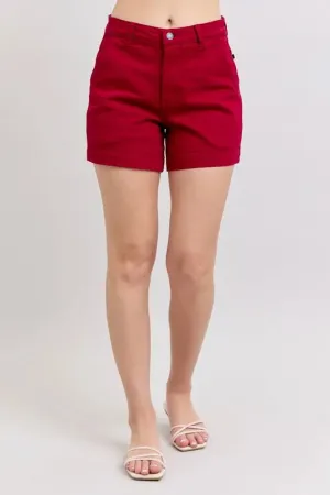 Judy Blue High Waist Tummy Control Garment Dyed Heart Shaped Denim Shorts