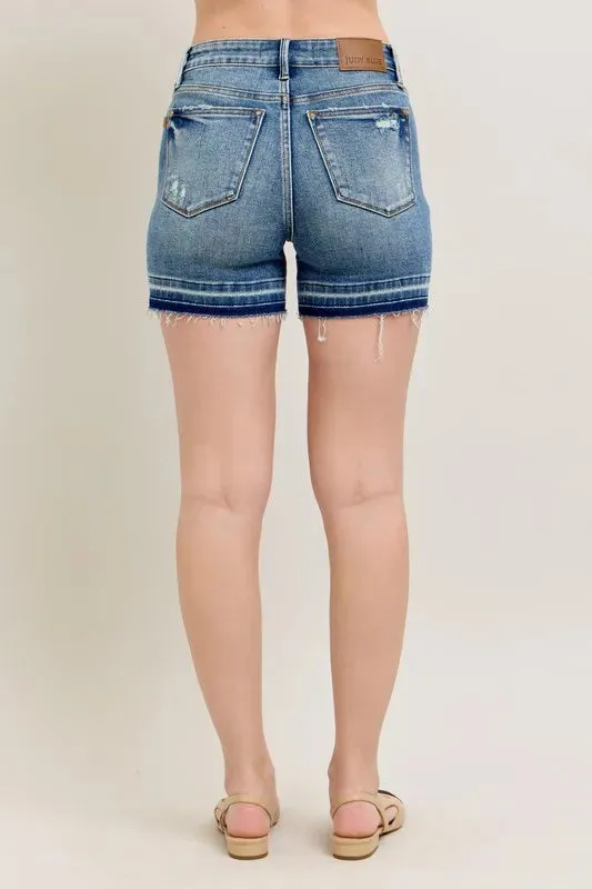 Judy Blue Mr Tummy Control Vintage Wash Release Hem Shorts