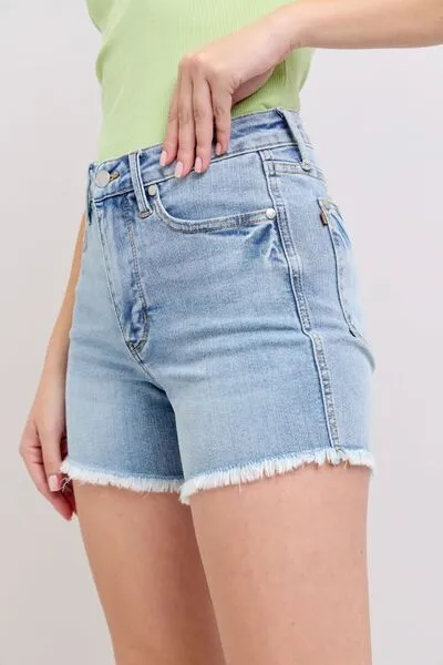 Judy Blue Raw Hem Denim Shorts *TUMMY CONTROL*