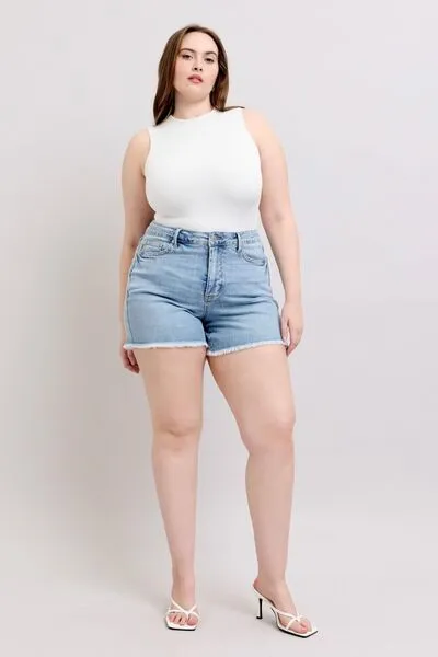 Judy Blue Raw Hem Denim Shorts *TUMMY CONTROL*