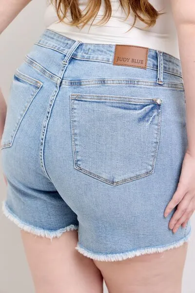 Judy Blue Raw Hem Denim Shorts *TUMMY CONTROL*