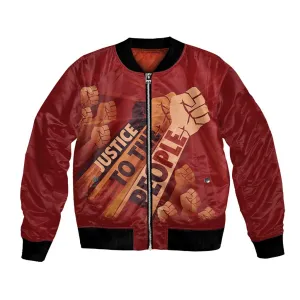 Justice To The People Africa Bomber Jacket Afro Raised Fist DT03