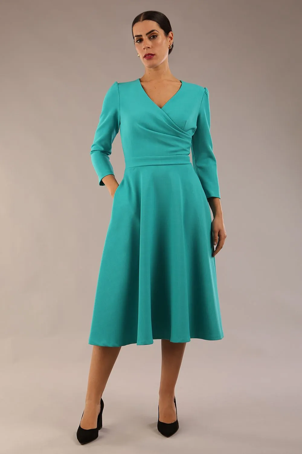 Karma 3/4 Length Sleeved Swing Dress