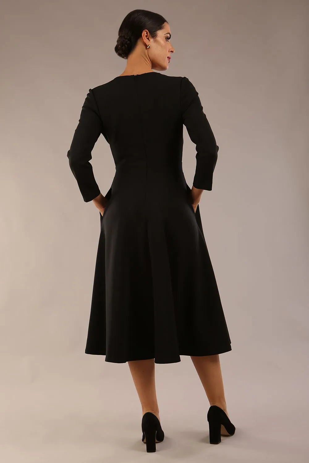 Karma 3/4 Length Sleeved Swing Dress