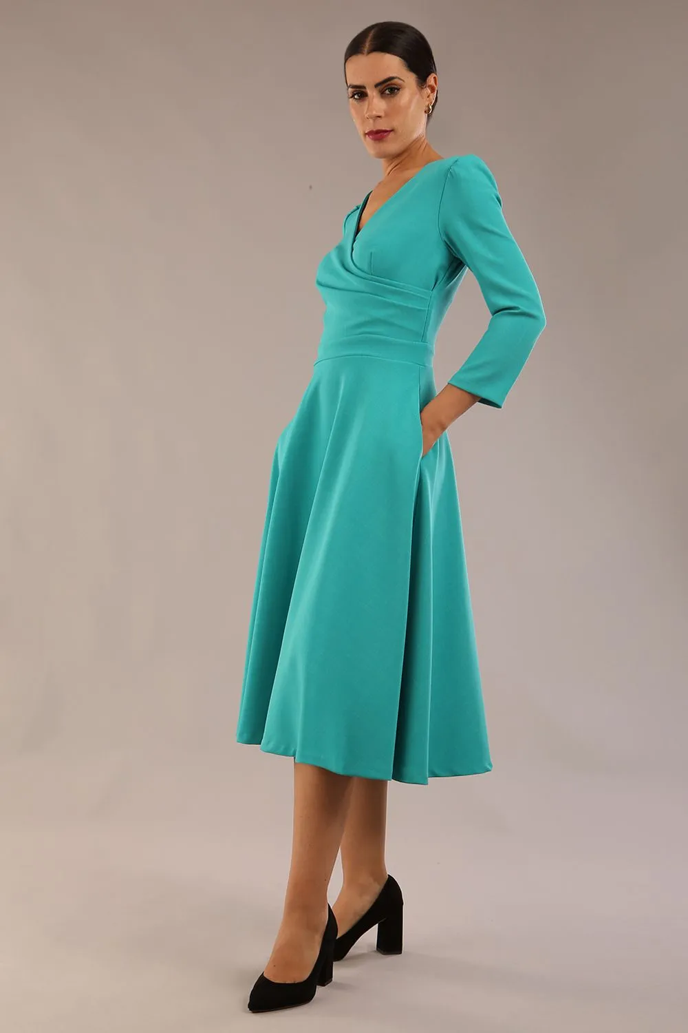 Karma 3/4 Length Sleeved Swing Dress