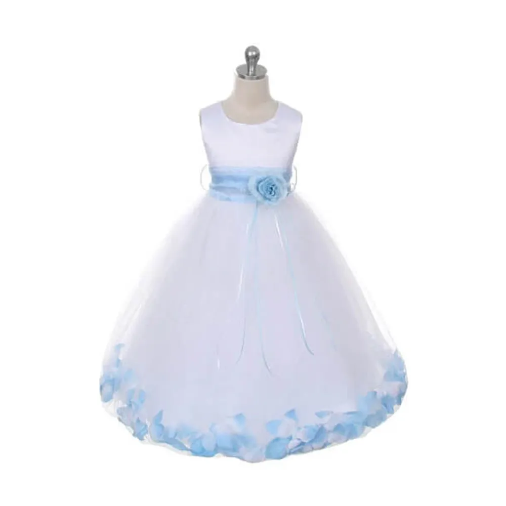 Kenza - Baby Blue Petal Colour and Optional Sash