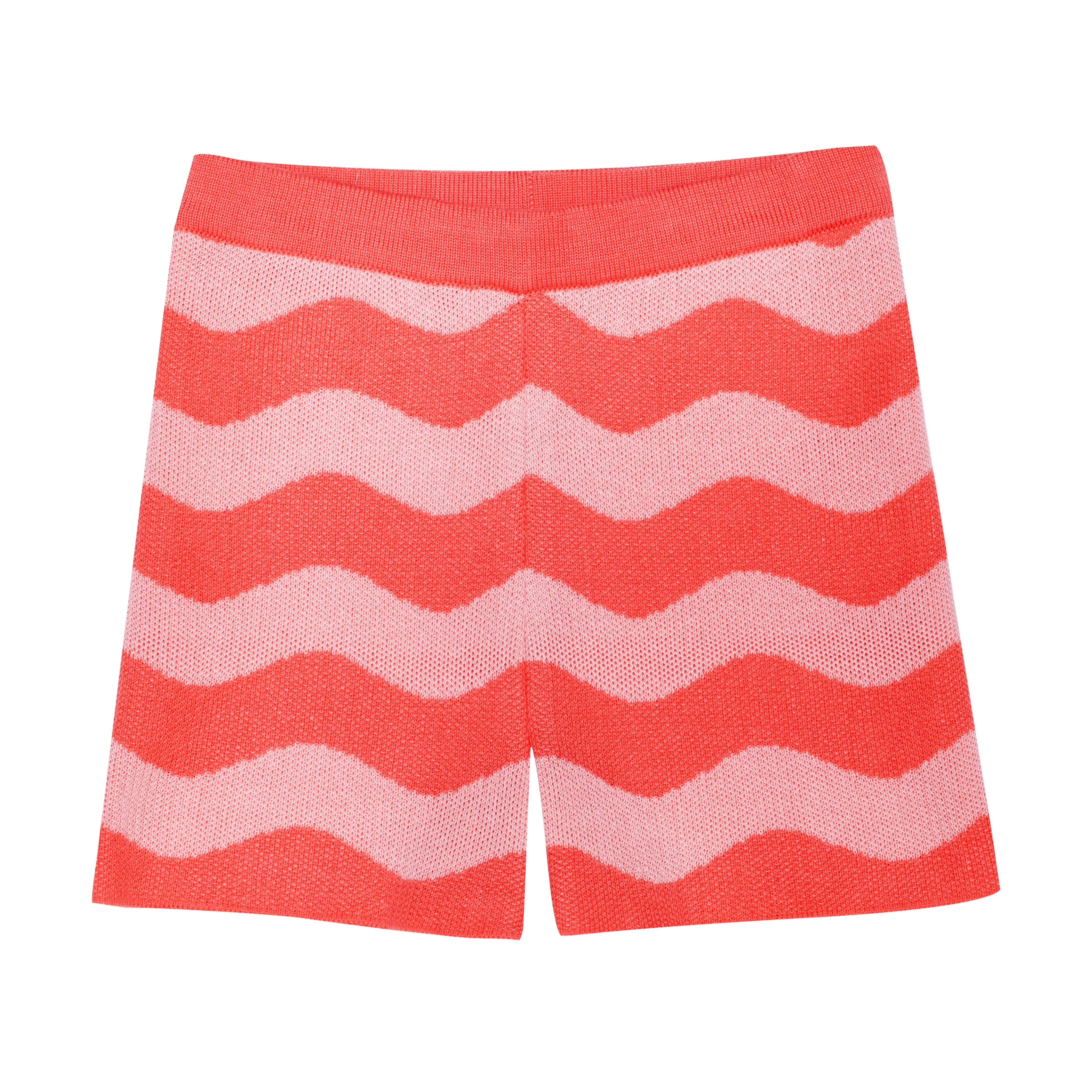 Knit Cotton Shorts Wave, Pink