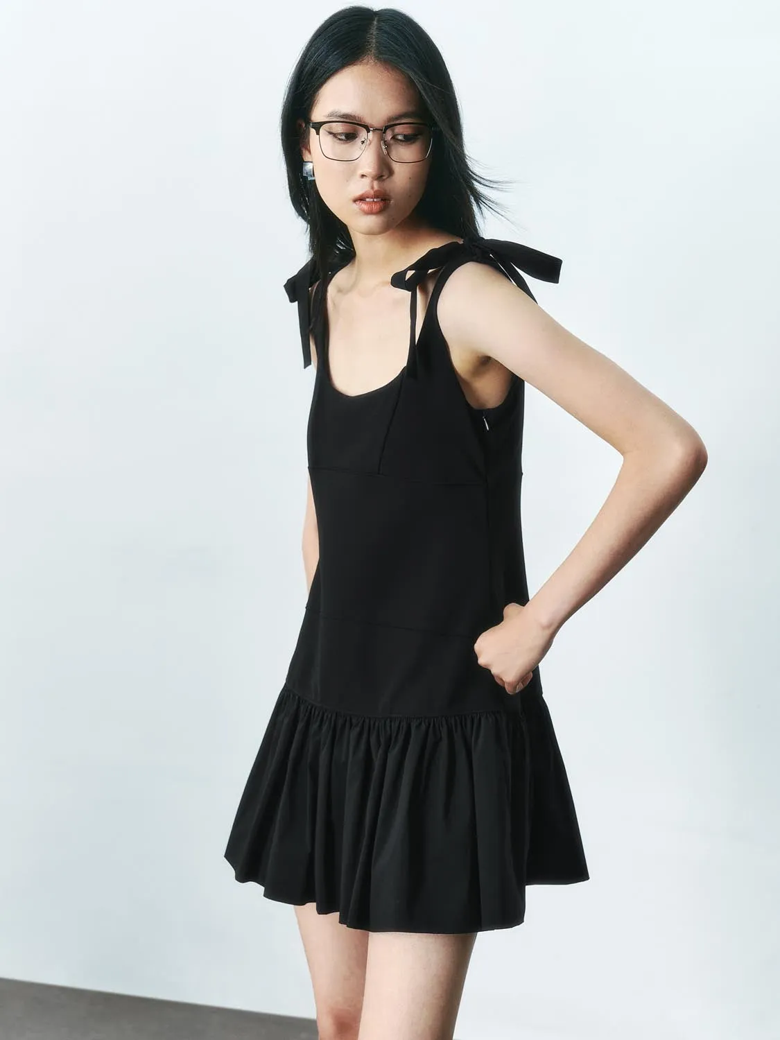 Lace Up Strap Skater Dresses