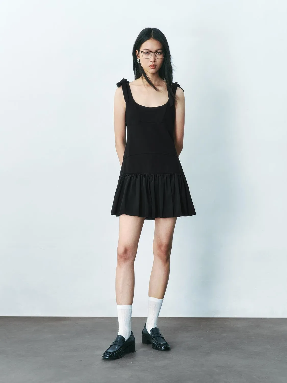 Lace Up Strap Skater Dresses