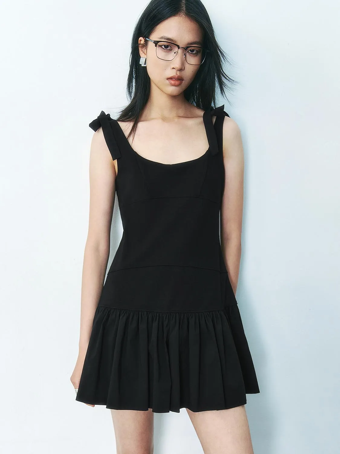 Lace Up Strap Skater Dresses