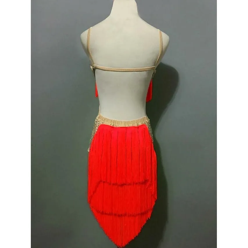 Latin Dance Dresses Women's Performance Spandex Sequin / Tassel / Splicing Sleeveless High Shorts