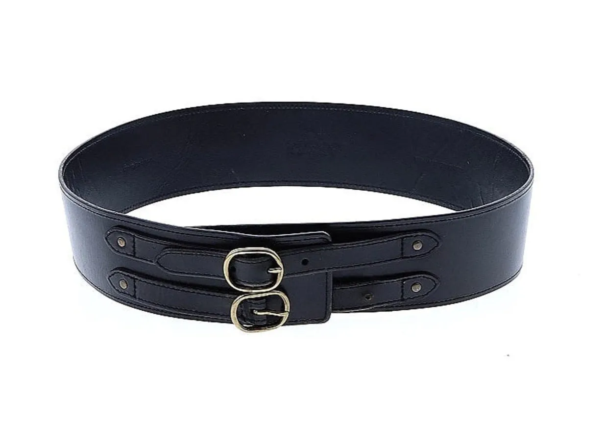 Lauren Ralph Lauren Women's Black Corset Buckle Belt – Medium