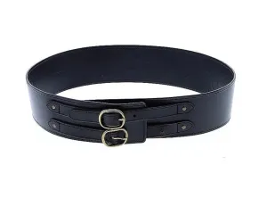 Lauren Ralph Lauren Women's Black Corset Buckle Belt – Medium