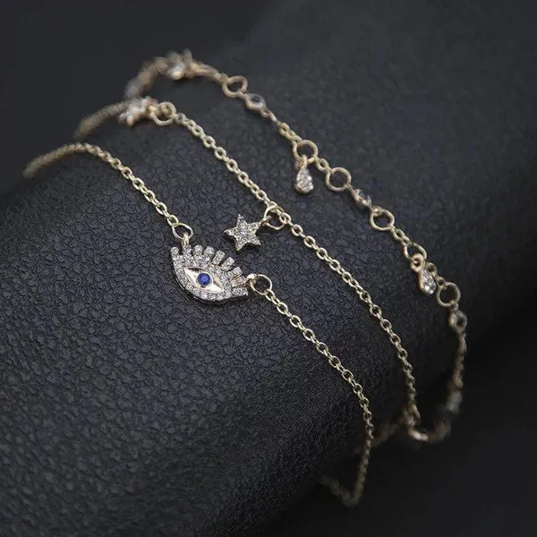 Layered Admiration Eye Necklace