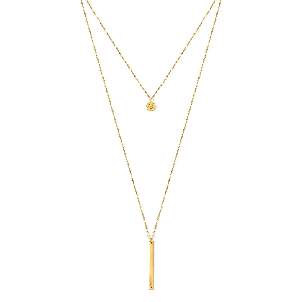 Layered Bar Bullet Necklace