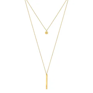 Layered Bar Bullet Necklace