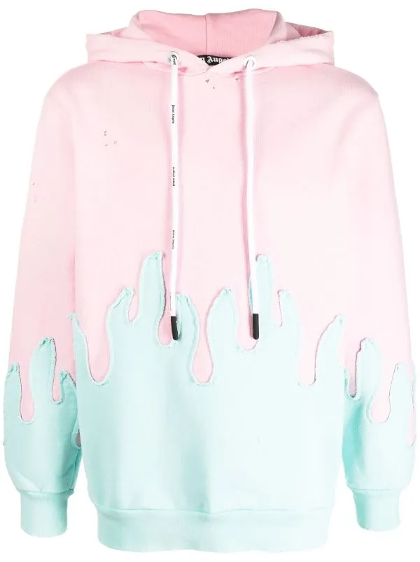Layered Flames Drawstring Hoodie