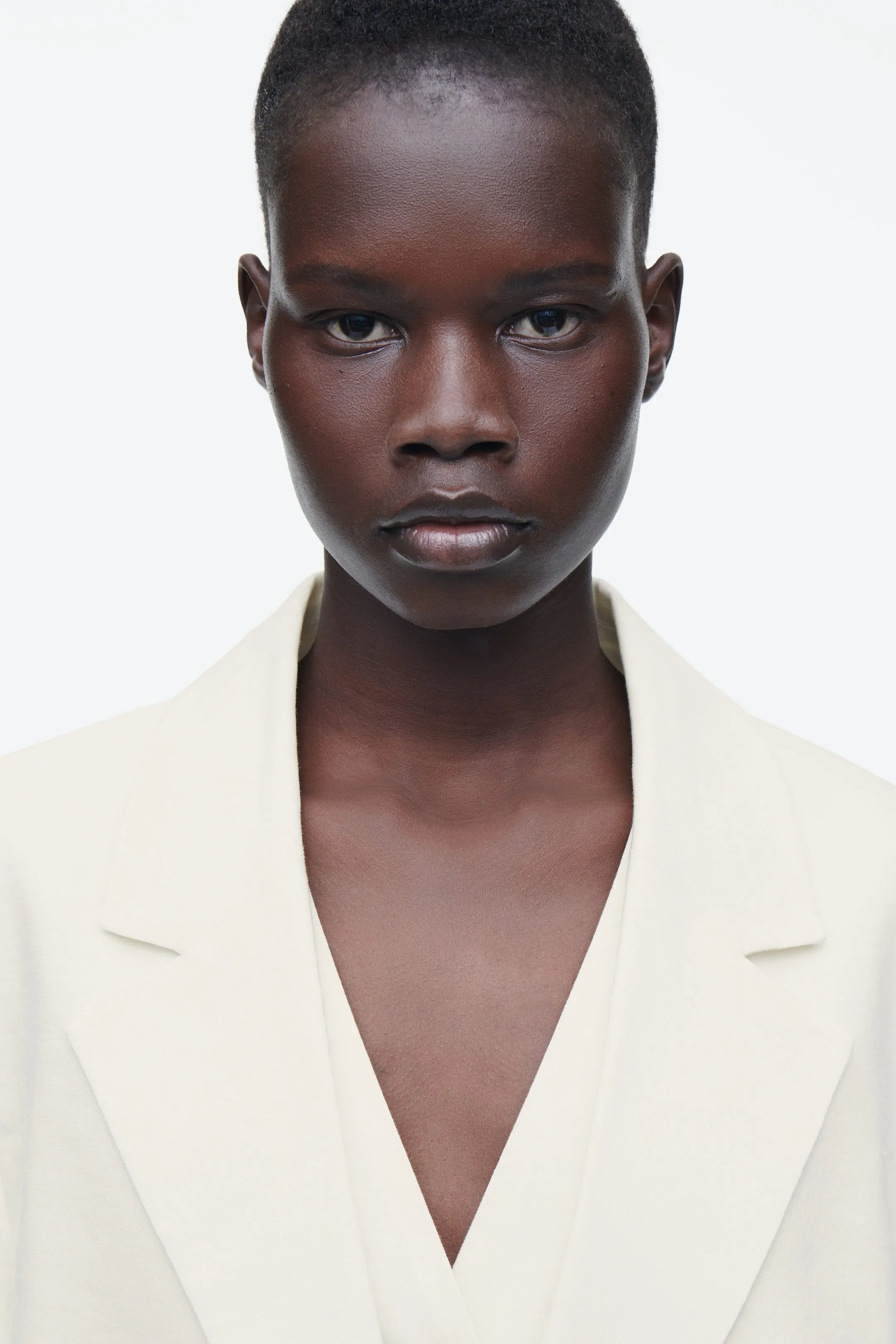 Layered linen-blend blazer