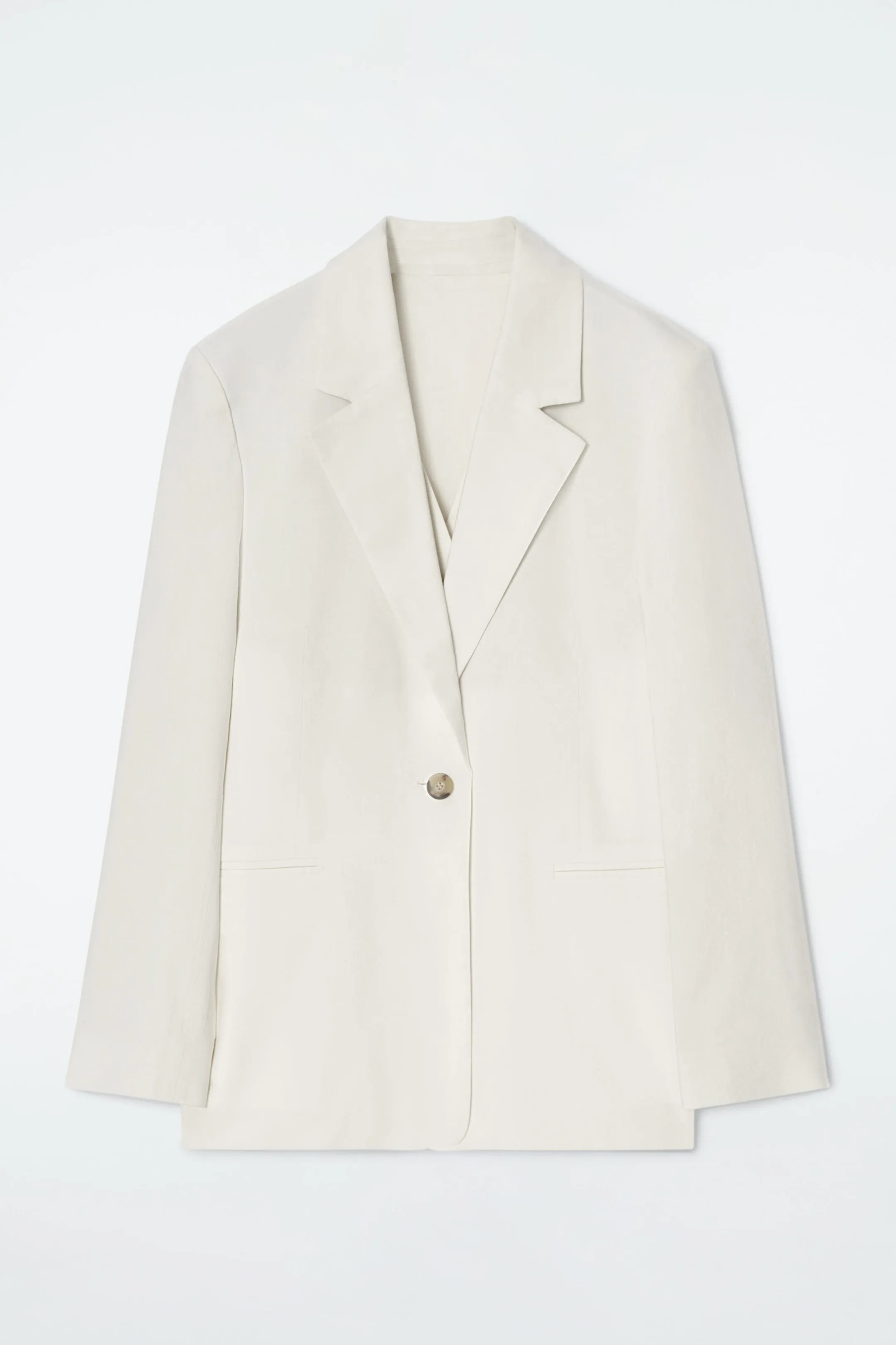 Layered linen-blend blazer
