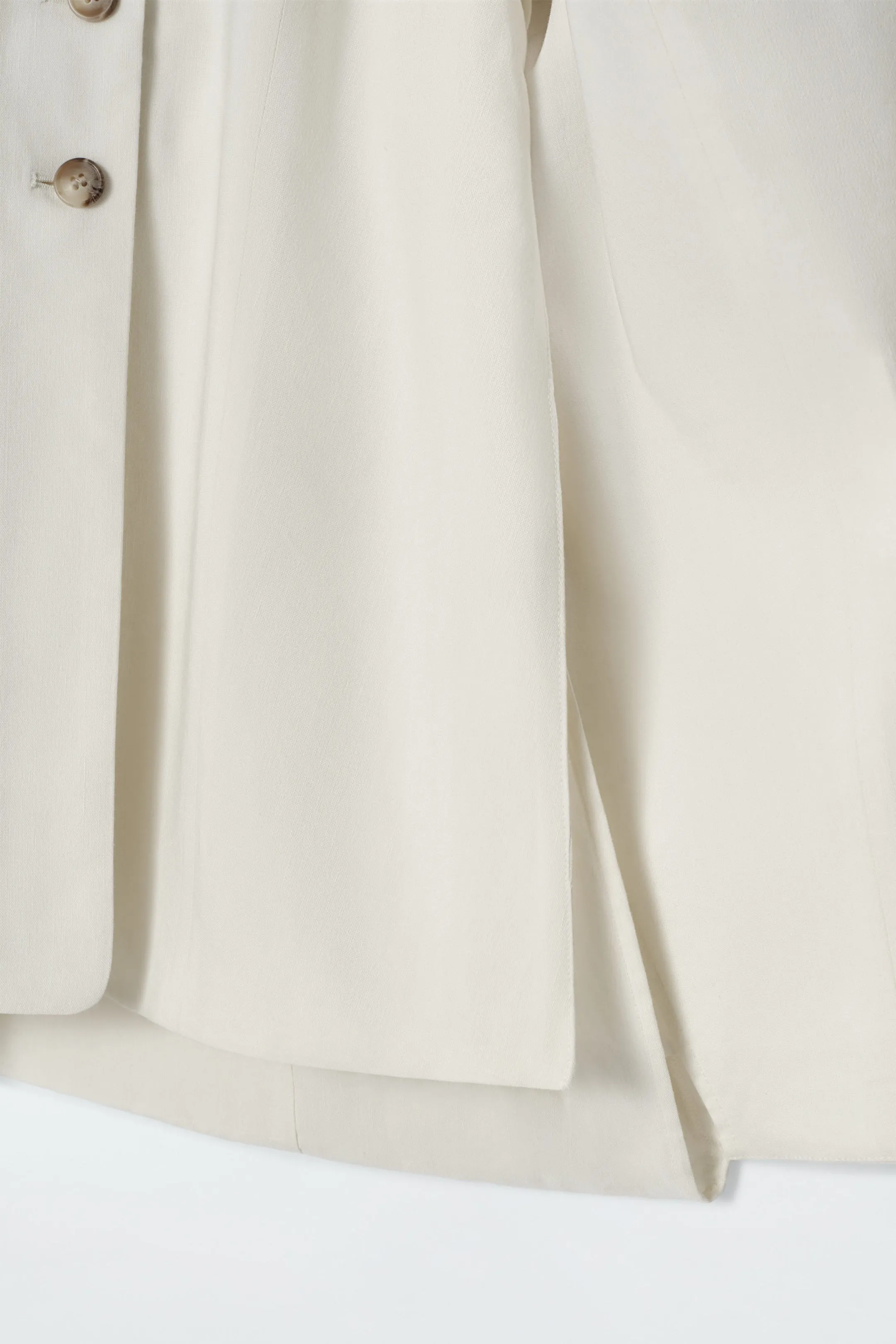 Layered linen-blend blazer