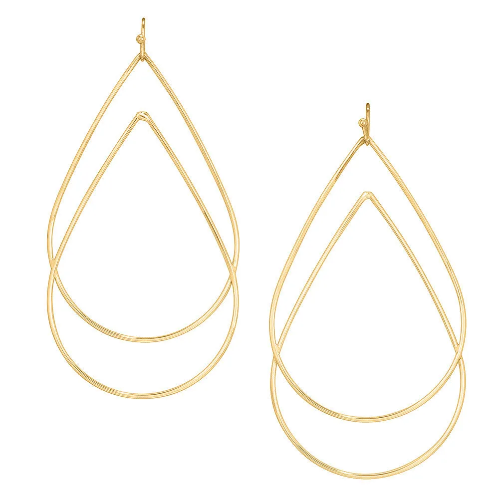 Layered Tear Drop Earrings