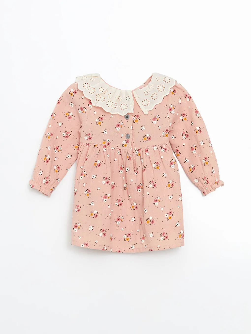 LCW baby Pink Baby Collar Floral Baby Girl Dress