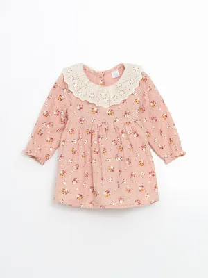 LCW baby Pink Baby Collar Floral Baby Girl Dress