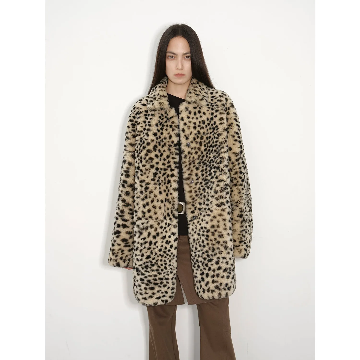 Leopard Merino Fur Coat