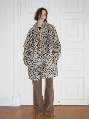 Leopard Merino Fur Coat