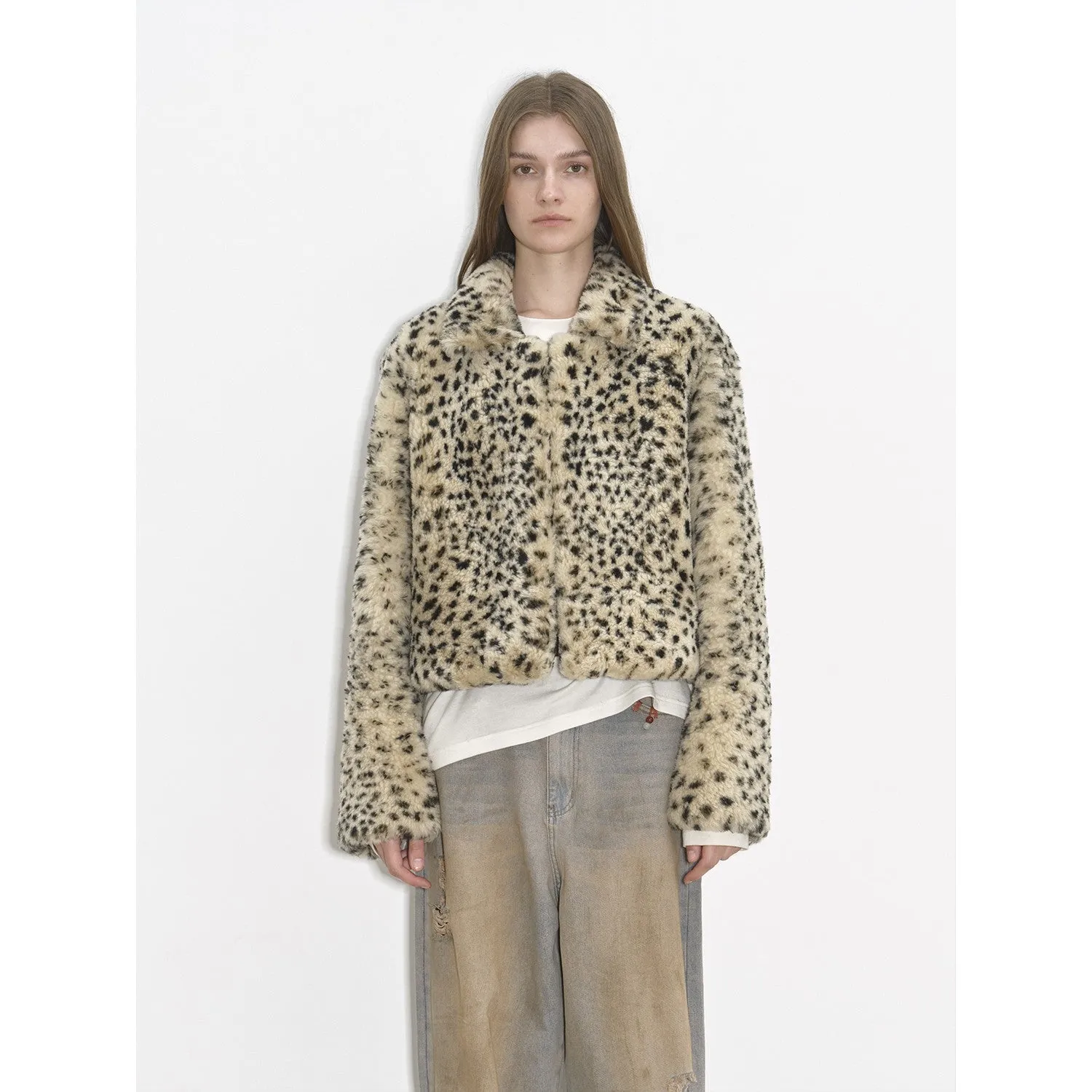 Leopard Merino Fur Coat