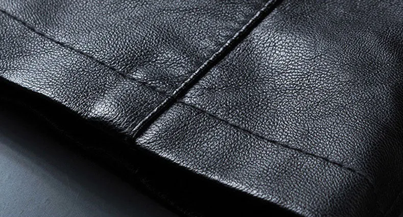 Lightweight and Easy-to-Clean Zip-up PU Jacket for Fashionable Men