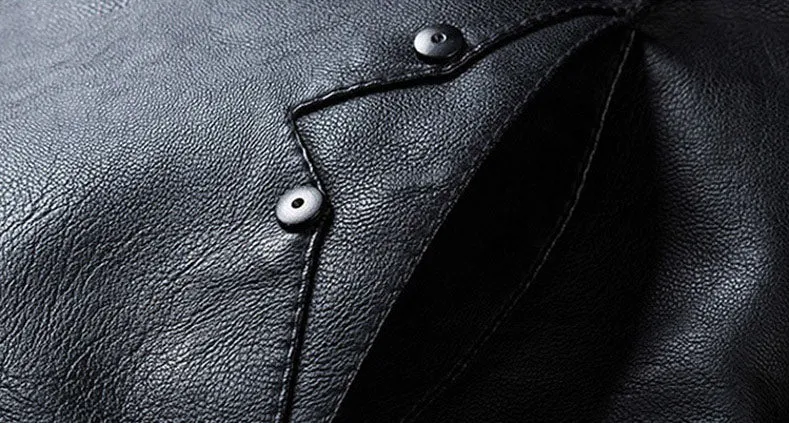 Lightweight and Easy-to-Clean Zip-up PU Jacket for Fashionable Men